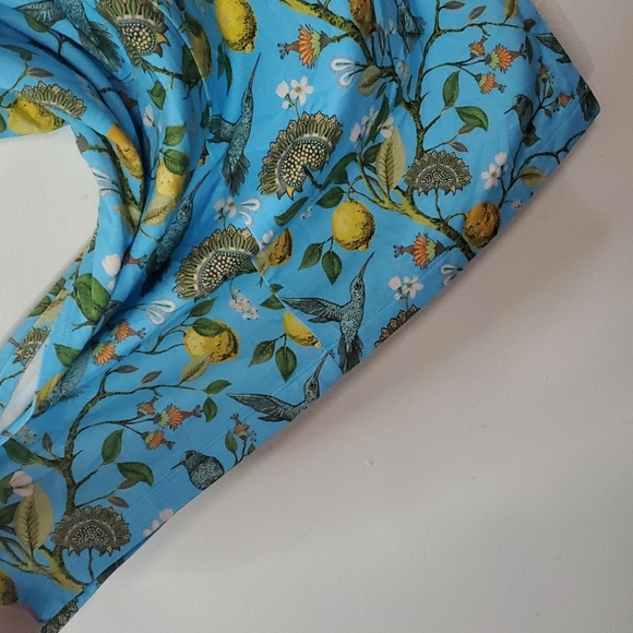 NicoBlu Flora Long Stretch Maxi Dress Size XS Turquoise Hummingbird Print NWOT - Picture 13 of 15